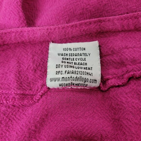 Manta Del Lago Pink 100% Cotton V-neck Poncho Style Top  Crochet One Size. - Picture 5 of 8